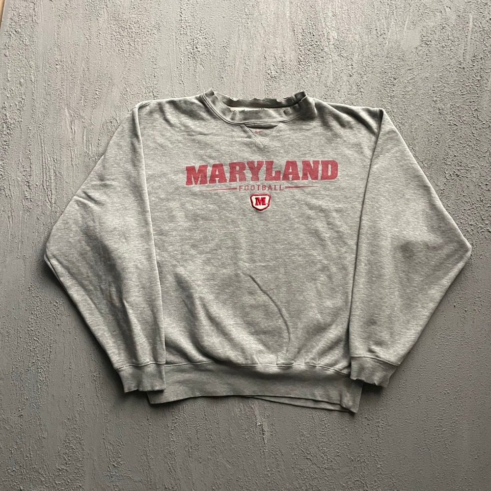 Vintage Nike Maryland Football Sweatshirt Men Medium Grey 90s